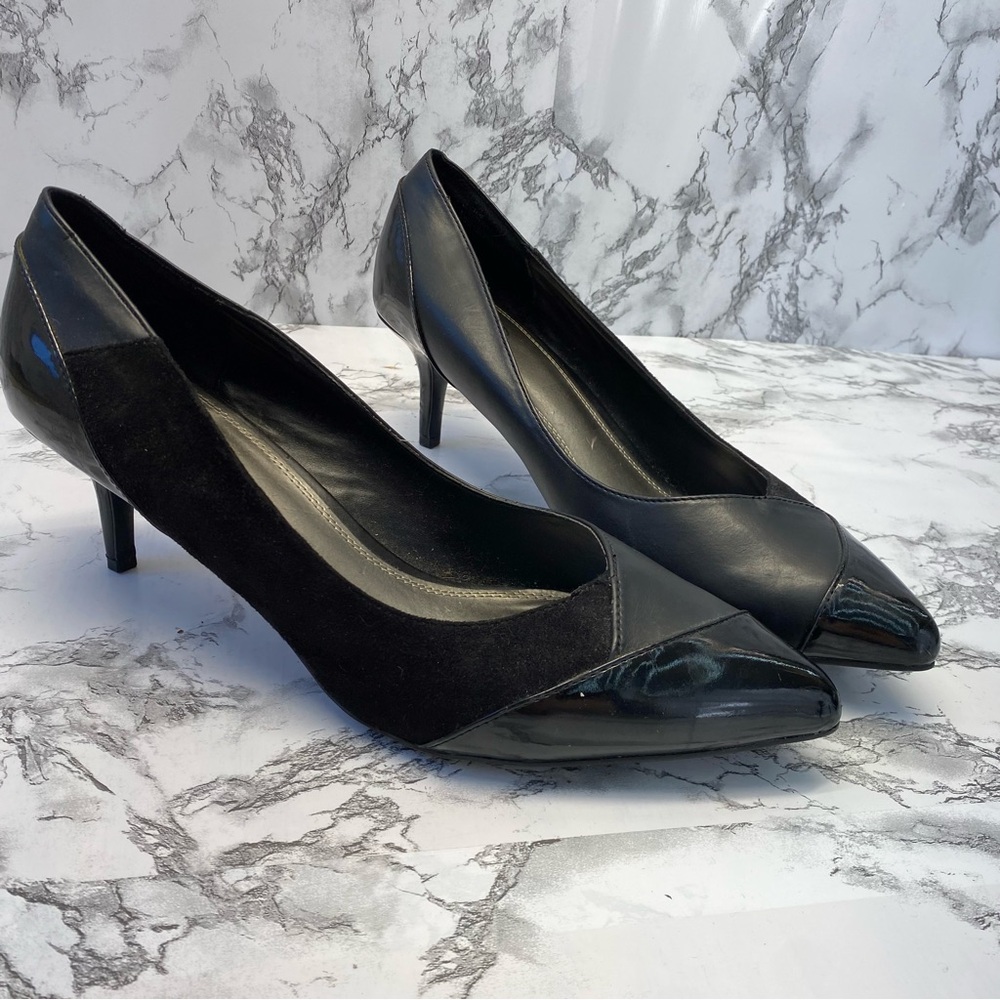 Impo Black two toned Pointy Toed 2 inch Business Casual heels Size 10